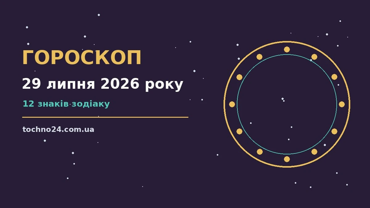 Зодіакальний круг на тлі ранкового неба, ілюстрація до гороскопу на 29 липня 2026 року