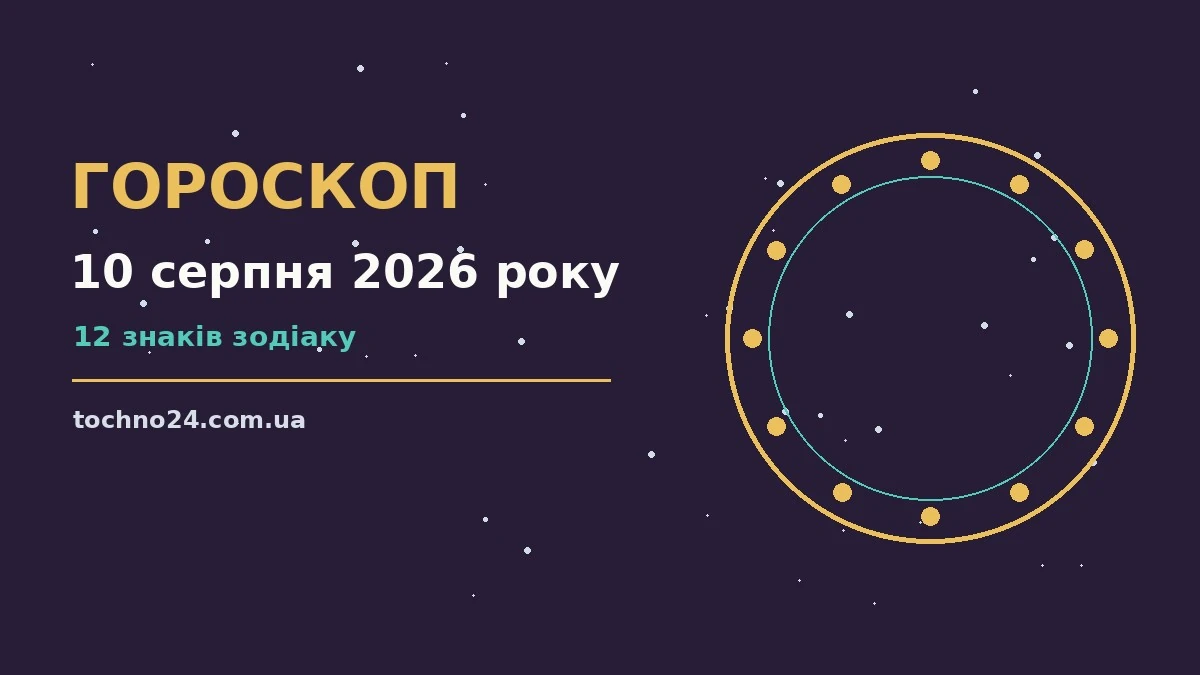 Гороскоп на 10 серпня 2026 року — підказки для точних рішень у понеділок