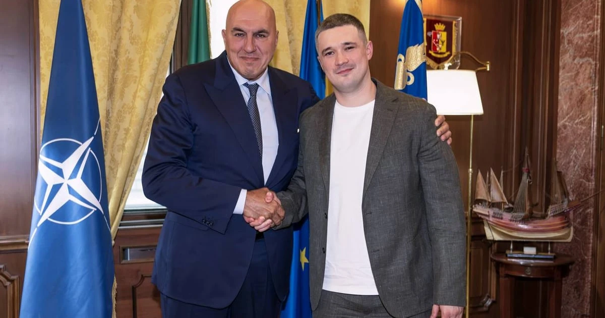 Михайло Федоров і Гвідо Крозетто під час зустрічі в Риму